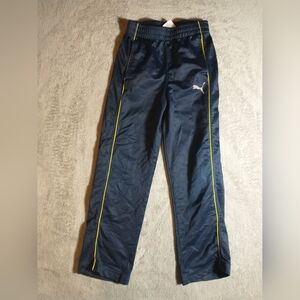 Boys Navy Blue/Yellow Puma Track Pants - Size 6